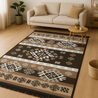 Alfombra turca étnica 120×180 con diseño geométrico artesanal.