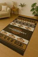 Diseño anatolio clásico en alfombra turca étnica rectangular.