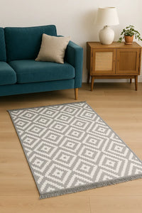 Diseño oriental auténtico en alfombra turca étnica.