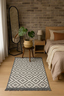 Patrón geométrico tradicional turco tejido a mano.