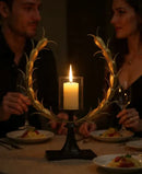 CANDELABRO DECORATIVO EN METAL DORADO Y NEGRO