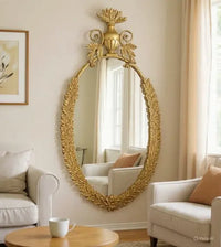 Espejo Decorativo Ovalado Dorado