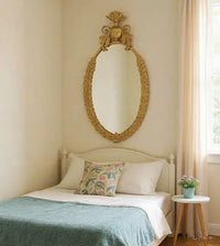 Espejo Decorativo Ovalado Dorado
