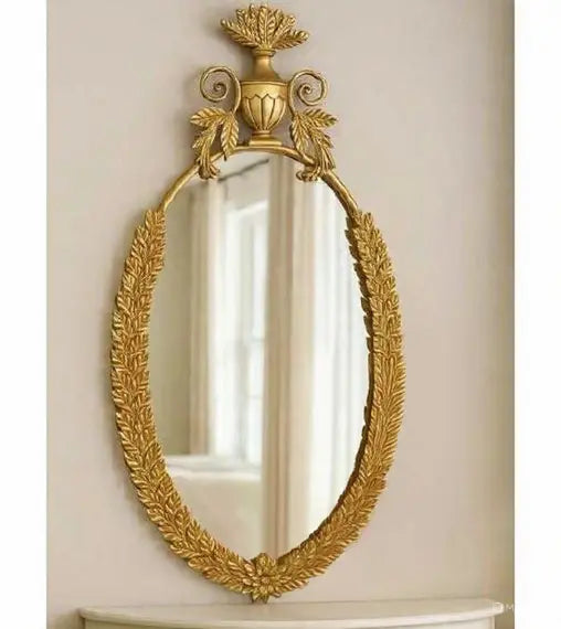 Espejo Decorativo Ovalado Dorado