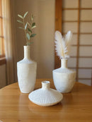 Set de Jarrones Decorativos Blancos en Marmolina