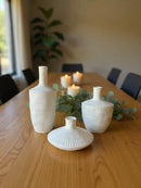 Set de Jarrones Decorativos Blancos en Marmolina