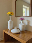 Set de Jarrones Decorativos Blancos en Marmolina