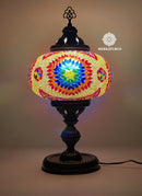 Lámpara turca de mesa modelo 3 hecha a mano con diseño oriental de mosaico tradicional y estilo artesanal único.