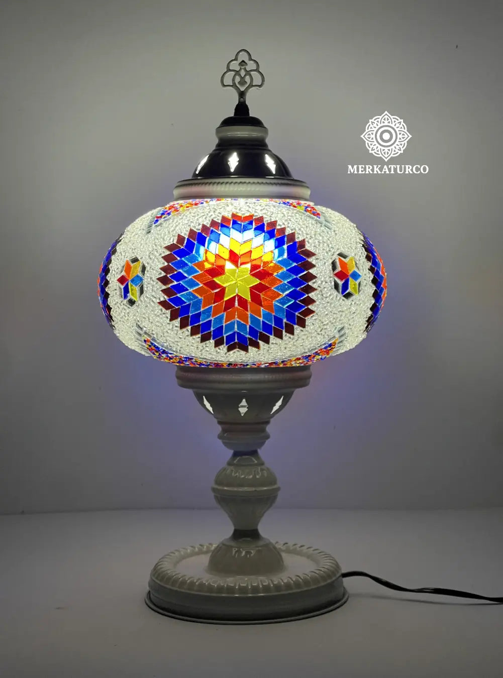 MOSAICO ESPEJADO HECHA A MANO - LAMPARA DE MESA TORRE #5 MODELO 6