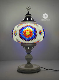 MOSAICO ESPEJADO HECHA A MANO - LAMPARA DE MESA TORRE #5 MODELO 6