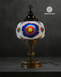 MOSAICO ESPEJADO HECHA A MANO - LAMPARA DE MESA TORRE #5 MODELO 6