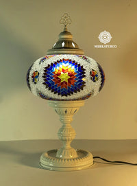 MOSAICO ESPEJADO HECHA A MANO - LAMPARA DE MESA TORRE #5 MODELO 6