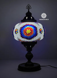 MOSAICO ESPEJADO HECHA A MANO - LAMPARA DE MESA TORRE #5 MODELO 6