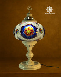 MOSAICO ESPEJADO HECHA A MANO - LAMPARA DE MESA TORRE #5 MODELO 6