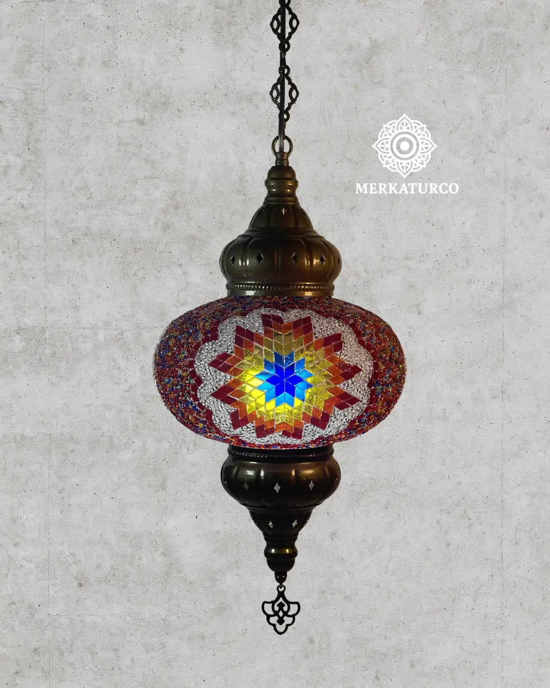 DISEÑO ORIENTAL DE MOSAICO HECHO A MANO - LÁMPARA DE TECHO #5 MODELO 6