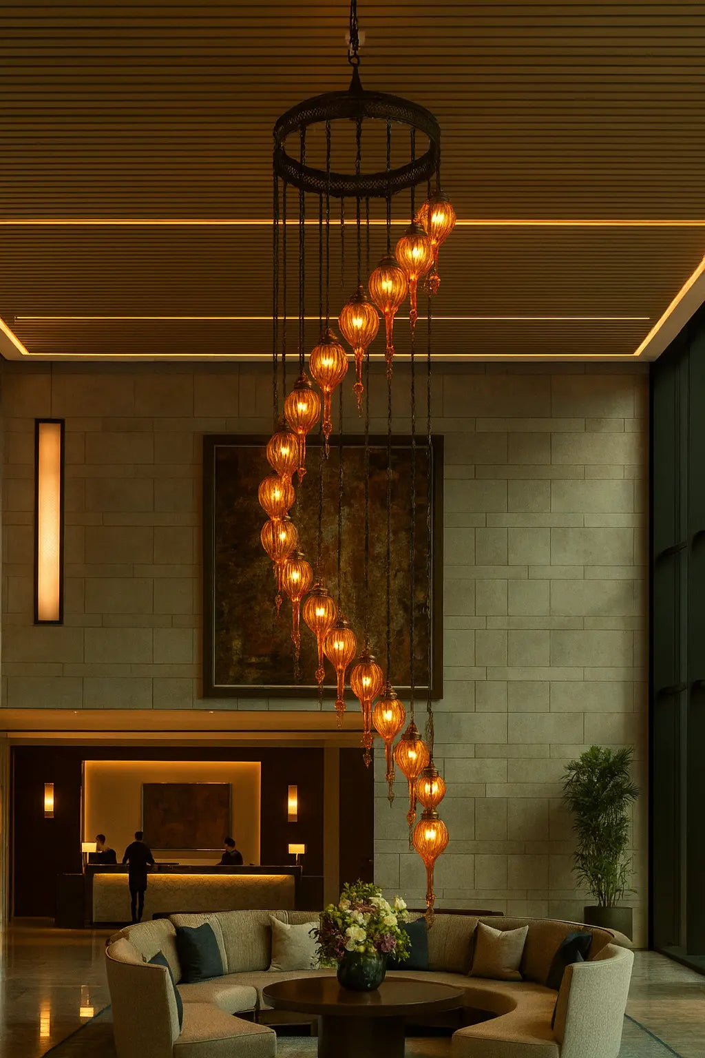 NO ES SOLO UNA LAMPARA, ES UNA EXPERIENCIA VISUAL. ESPIRAL DE LUZ - LAMPARA TURCA COLGANTE DE 17 ESFERAS