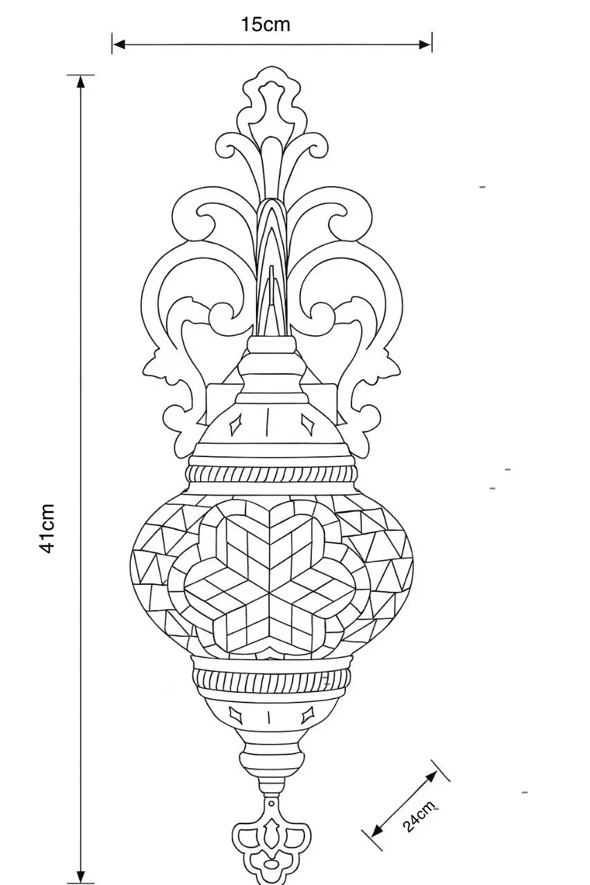 lampara-turca-mosaico-pared-aplika-2-modelo-5-dibujo-tecnico