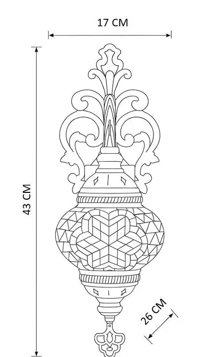 lampara-turca-mosaico-pared-3-modelo-1-dibujo-tecnico