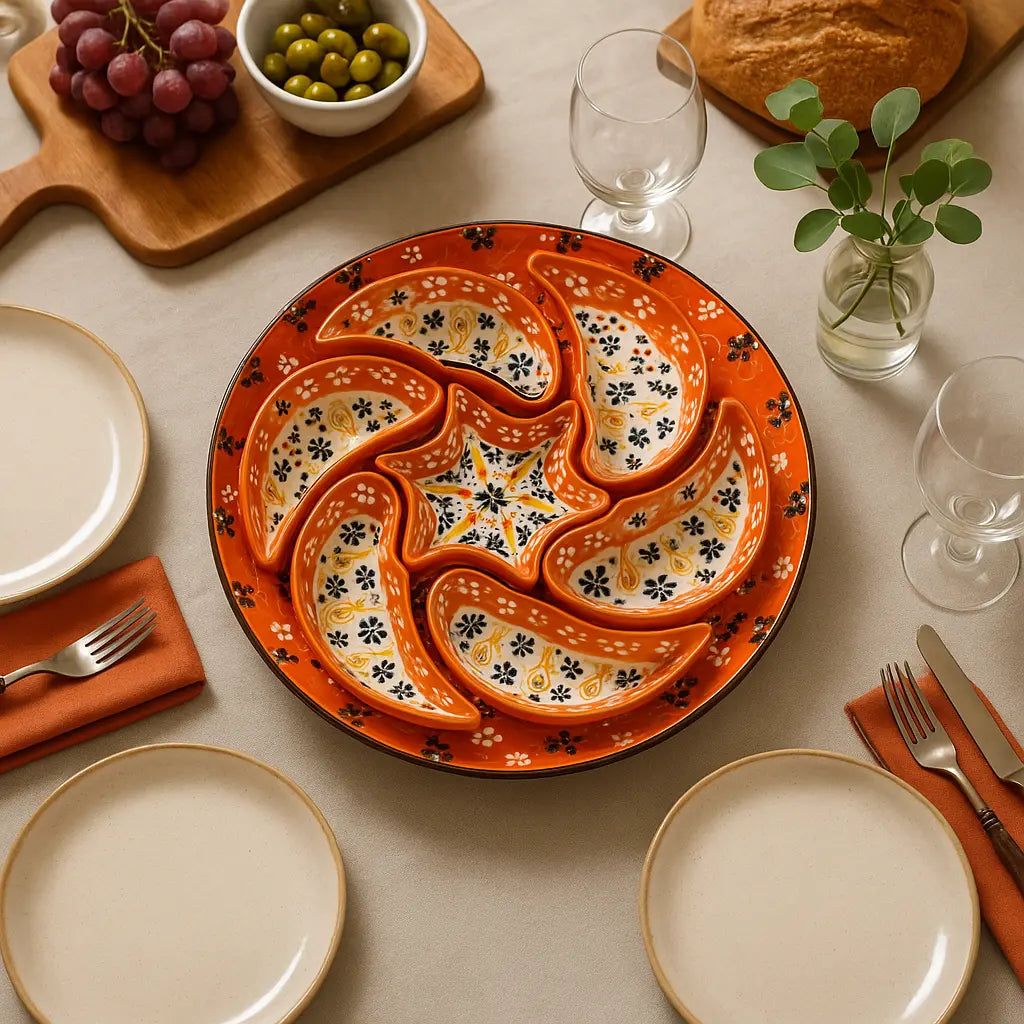 CERAMICA ARTESANAL QUE HABLA DE TRADICION Y ELEGANCIA. - SOL DE ANATOLIA – SET DE PLATOS DE CERAMICA
