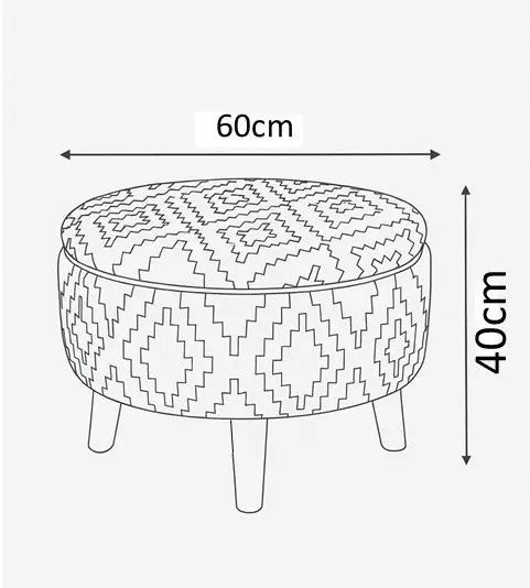 PUFF REDONDO DECORATIVO ANATOLIA - ARTE, FUNCION Y TRADICION EN UNA SOLA PIEZA