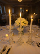 SET DE CANDELABROS DE CRISTAL (3 PIEZAS)