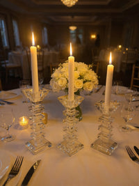 SET DE CANDELABROS DE CRISTAL (3 PIEZAS)
