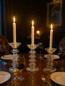 SET DE CANDELABROS DE CRISTAL (3 PIEZAS)
