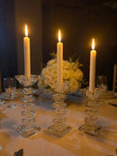 SET DE CANDELABROS DE CRISTAL (3 PIEZAS)