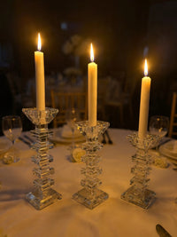SET DE CANDELABROS DE CRISTAL (3 PIEZAS)